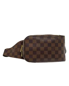 Elegant Damier Ebene Canvas Shoulder Bag