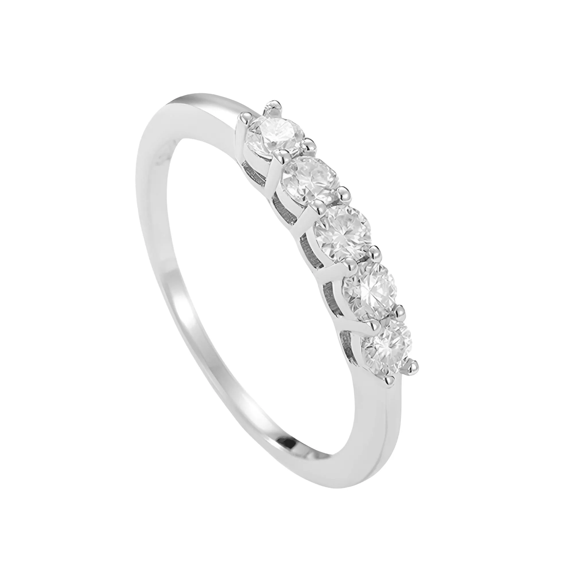 0.7CT Moissanite Stackable Rings S925 Silver Matching Wedding Diamonds Band White Gold Gift