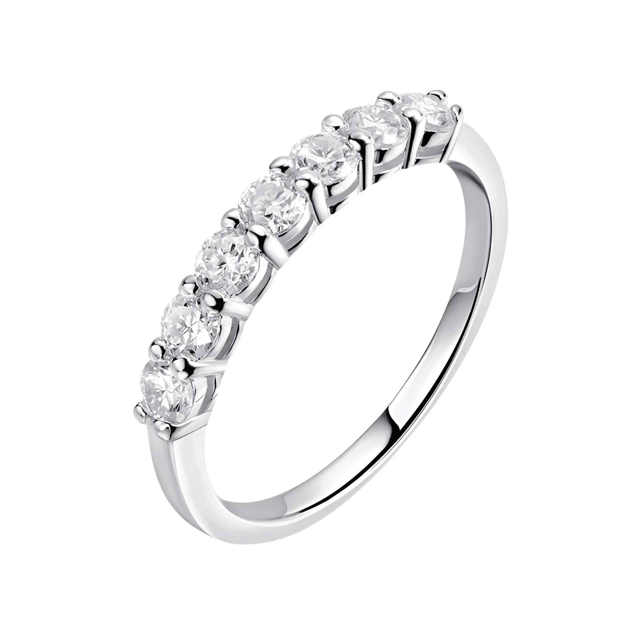 0.7CT Moissanite Stackable Rings S925 Silver Matching Wedding Diamonds Band White Gold Gift