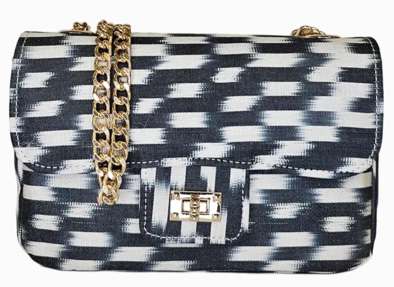 Black/White Checkered Brooke Bag