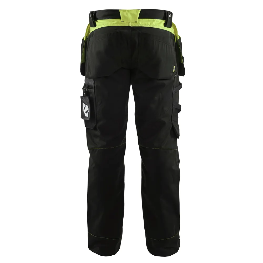 Blaklader 1555 Holster Pocket Craftsmen Work Trousers Black / Yellow