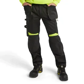 Blaklader 1555 Holster Pocket Craftsmen Work Trousers Black / Yellow