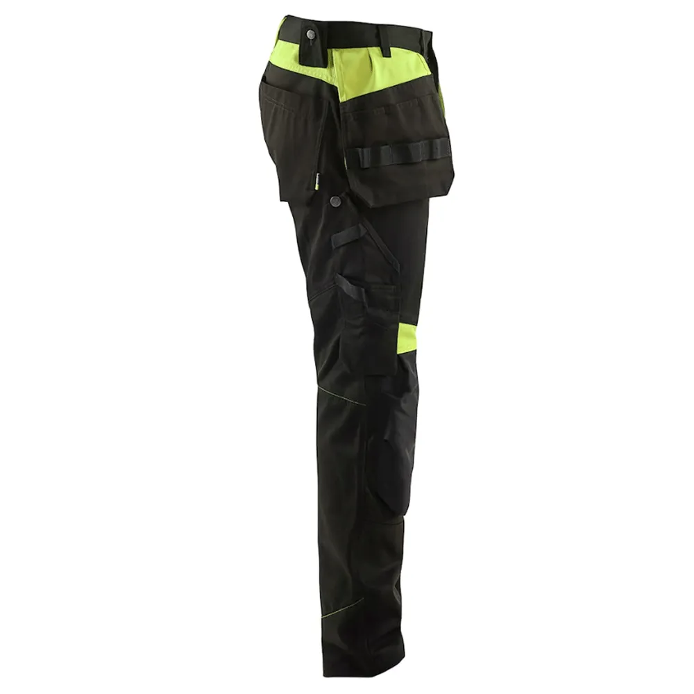 Blaklader 1555 Holster Pocket Craftsmen Work Trousers Black / Yellow