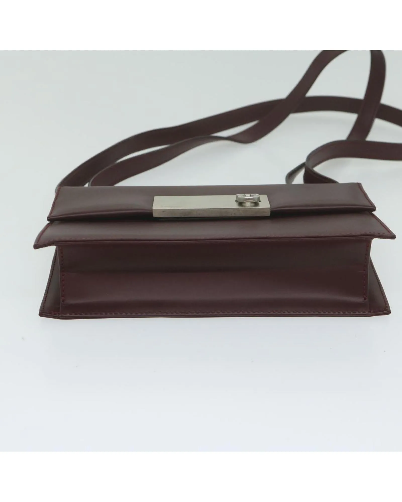 Bordeaux Leather Gancini Shoulder Bag with Shoulder Drop