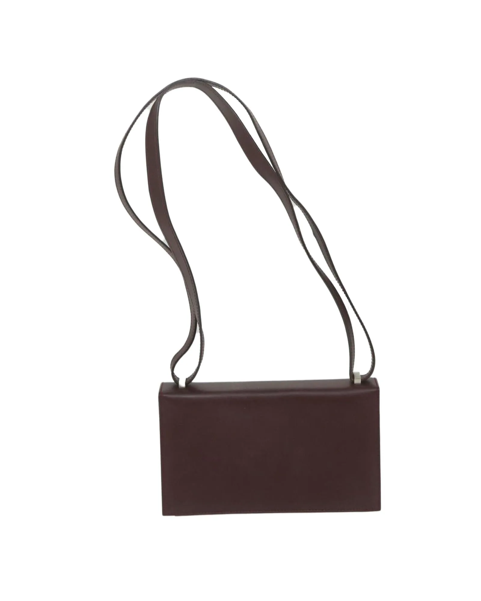 Bordeaux Leather Gancini Shoulder Bag with Shoulder Drop