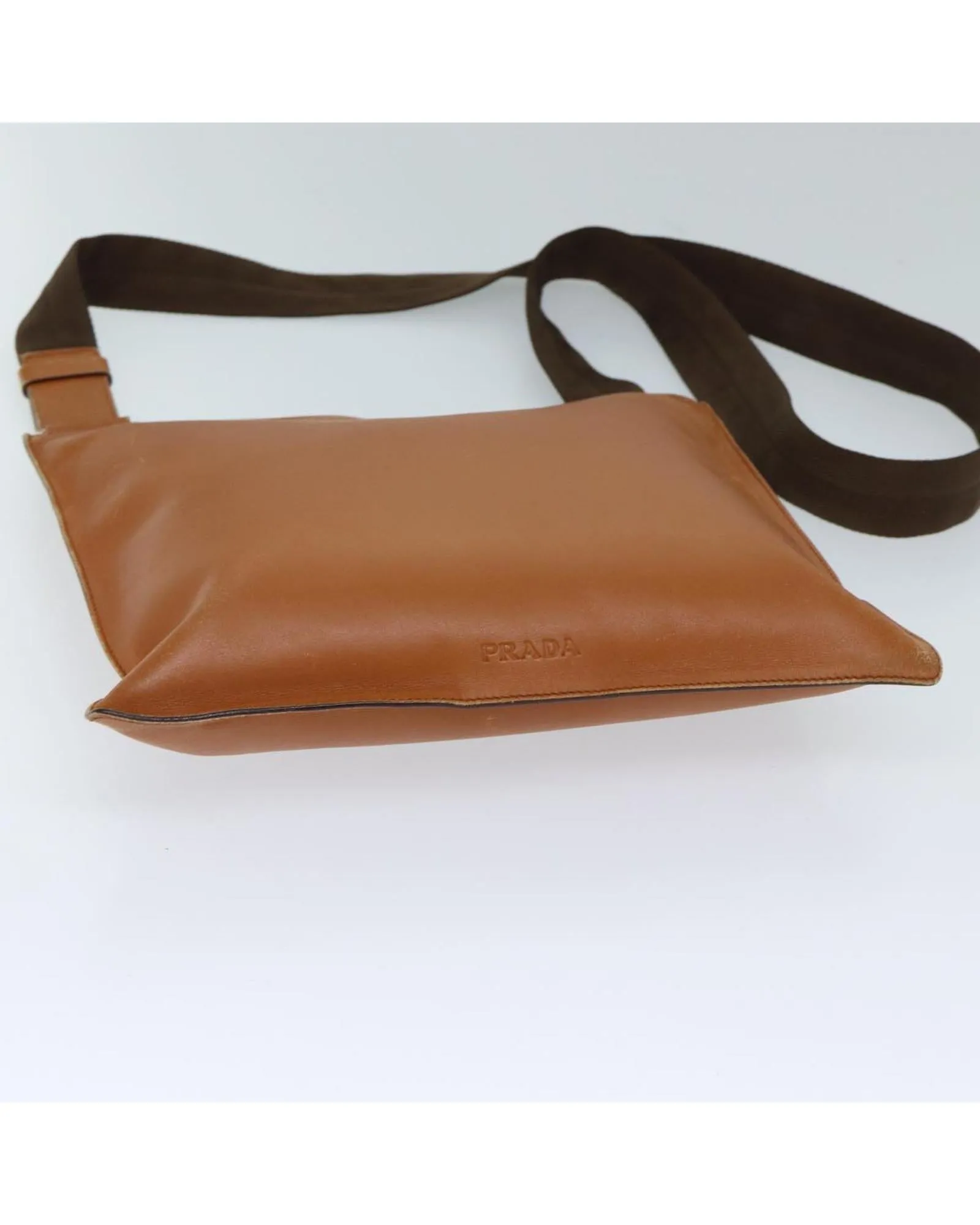 Brown Leather Prada Shoulder Bag