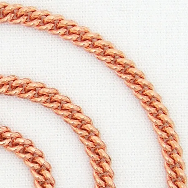 Bulk Copper Chain Fine Curb Chain By The Foot FCC71 Unfinished Solid Copper Chain 3mm Cuban Curb