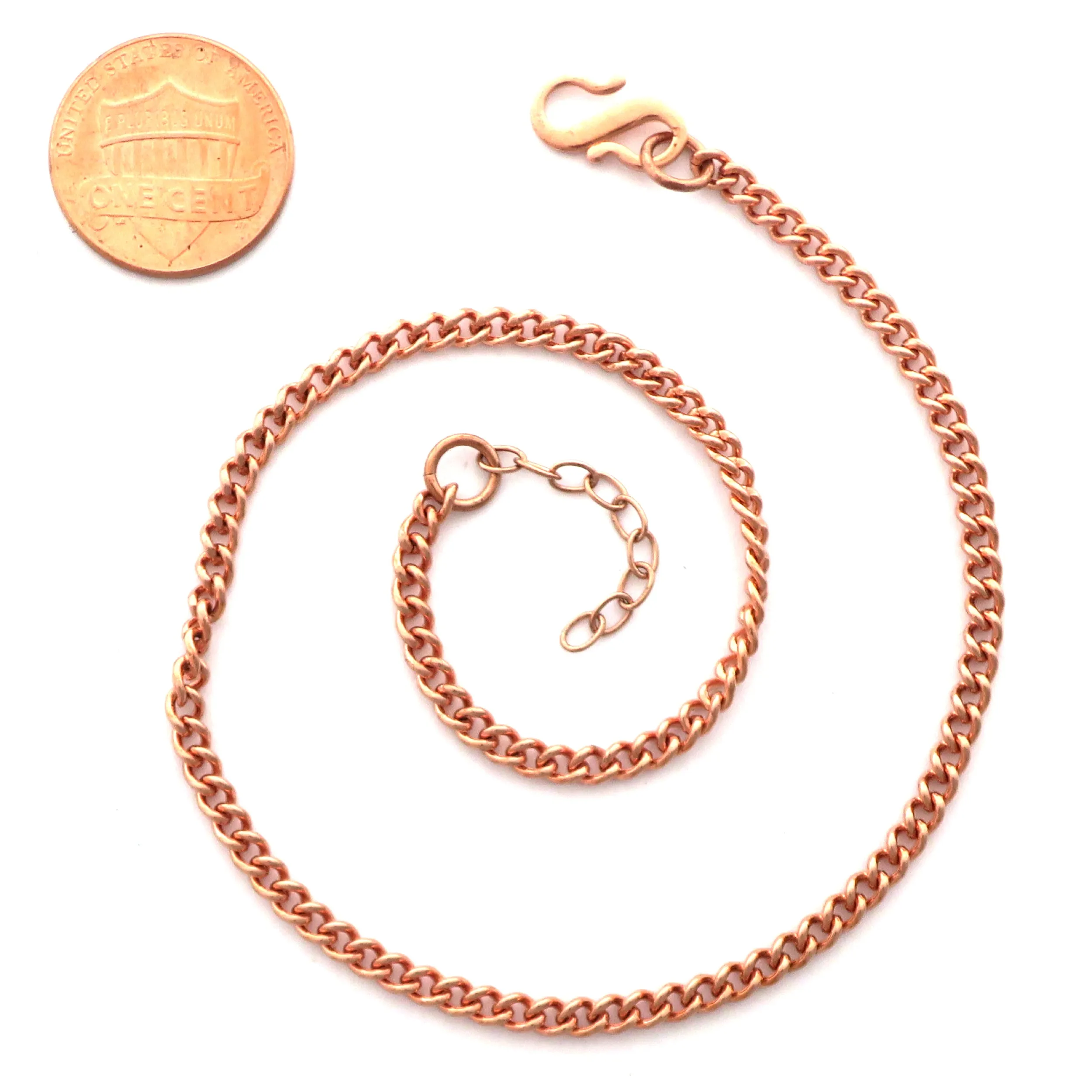 Bulk Copper Chain Fine Curb Chain By The Foot FCC71 Unfinished Solid Copper Chain 3mm Cuban Curb