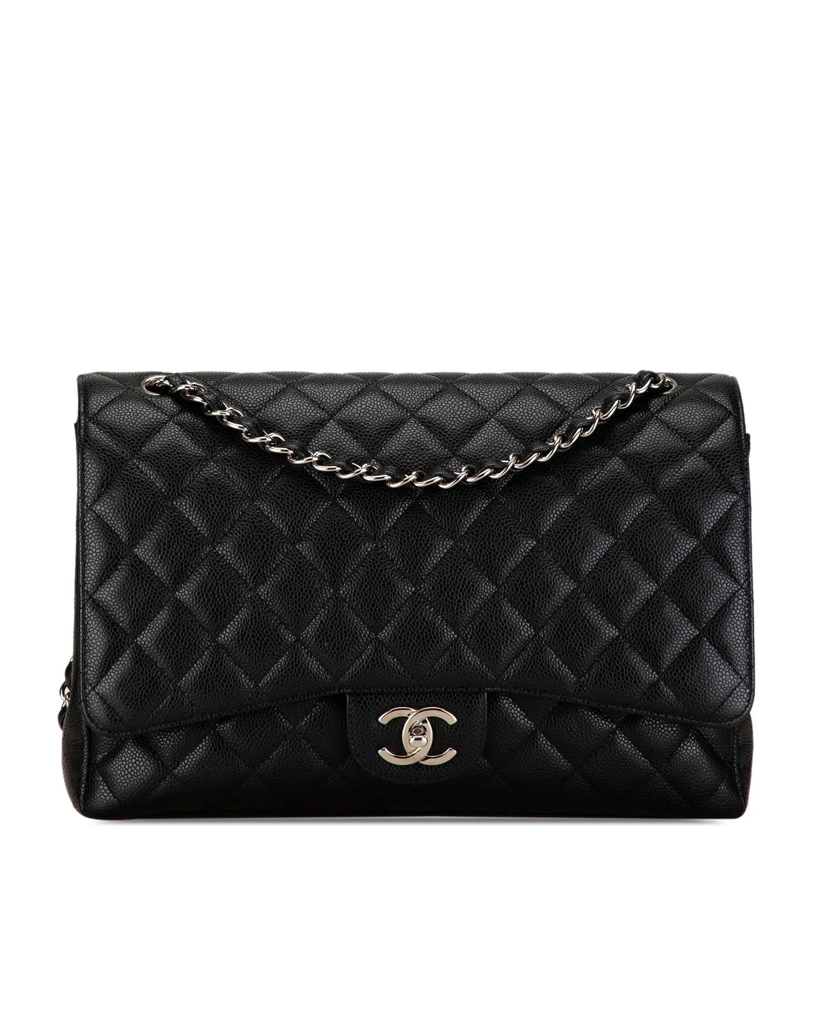 Chanel Classic Double Flap Black Caviar Leather Shoulder Bag