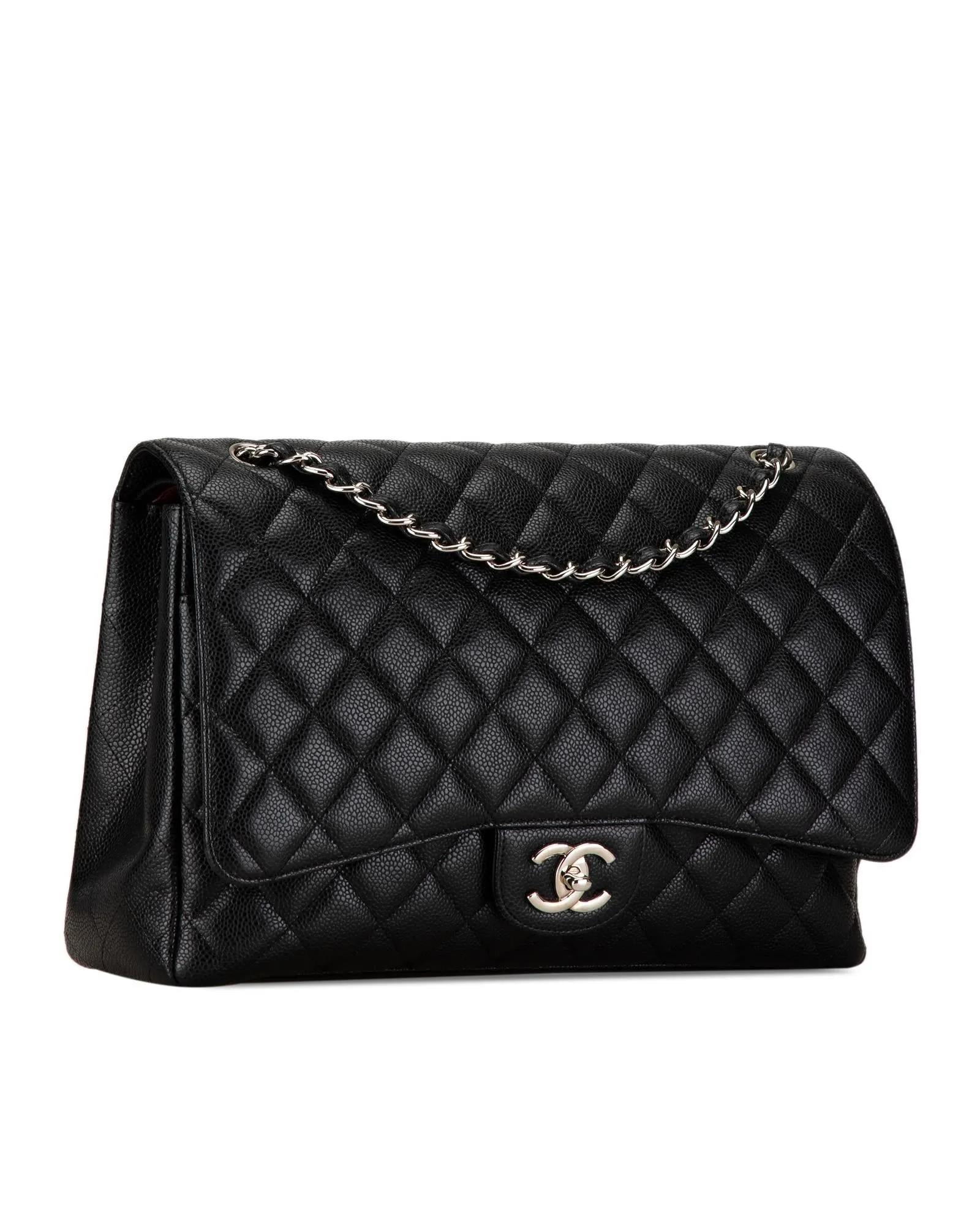 Chanel Classic Double Flap Black Caviar Leather Shoulder Bag