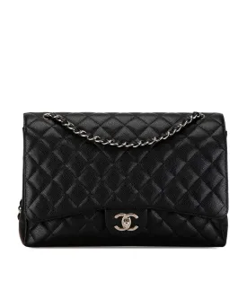 Chanel Classic Double Flap Black Caviar Leather Shoulder Bag