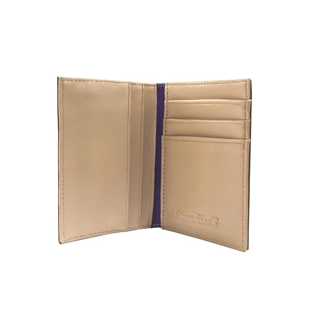 Claudi G Collection Micro Leather Wallet- Chocolate/Tan