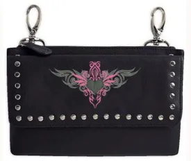 Clip pouch Pink tribal Heart