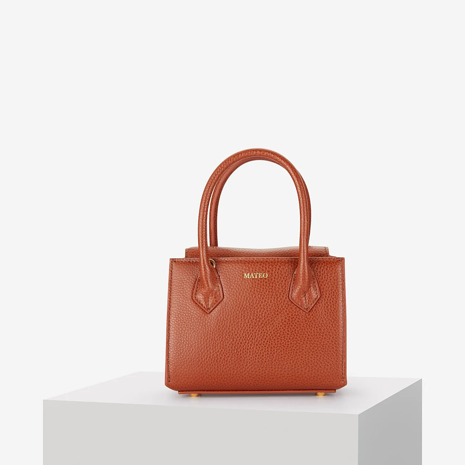 Cognac Pebbled Leather Diana Bag