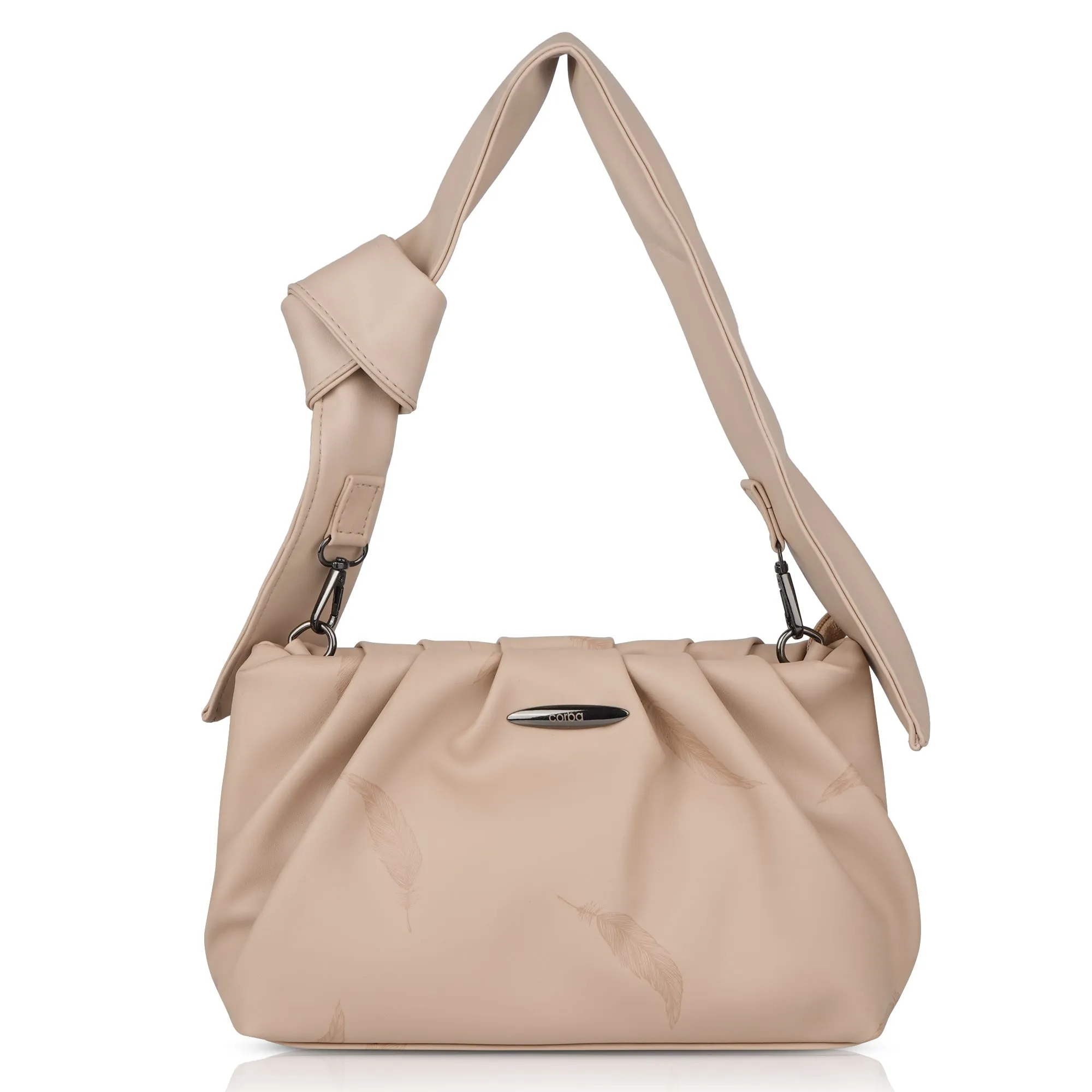 Corba Knot Style Sling Bag Light Cream