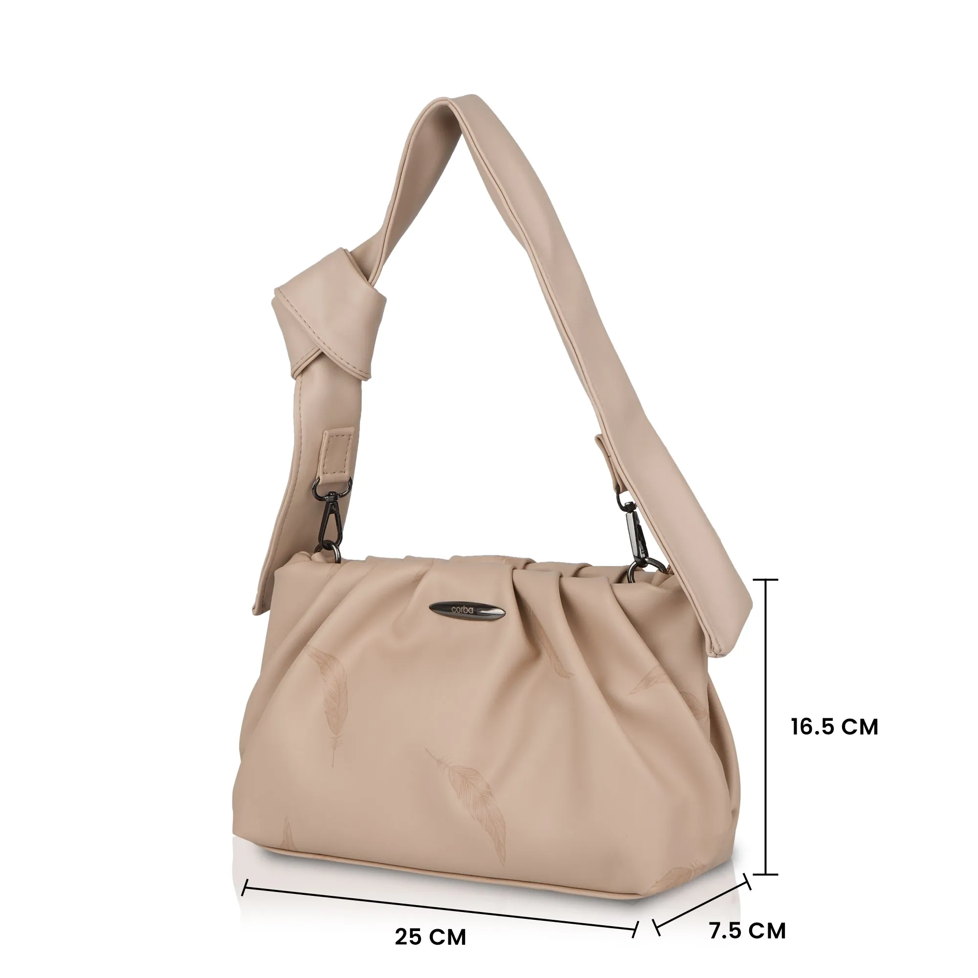 Corba Knot Style Sling Bag Light Cream