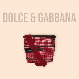 Dolce & Gabbana Unisex Red Check Messenger Shoulder/Cross Body Bag