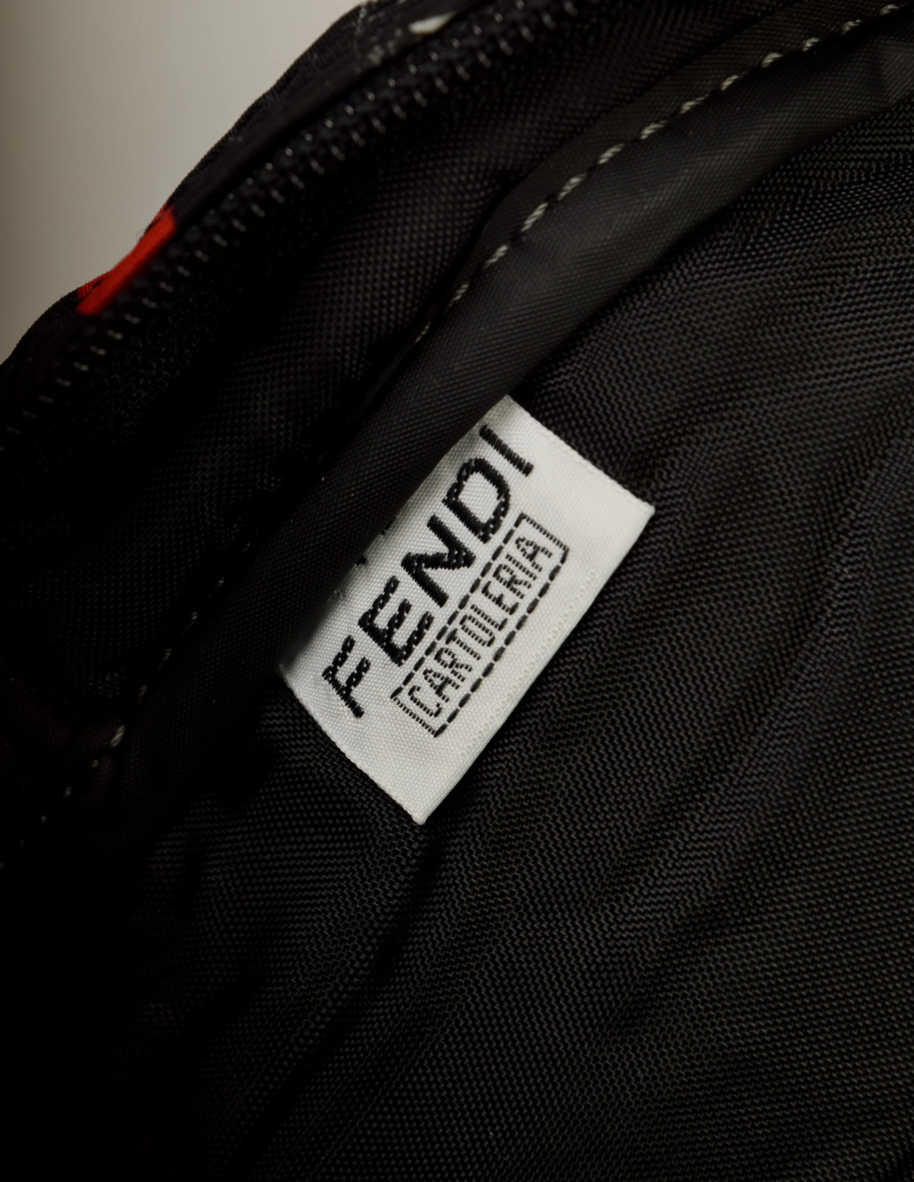 Fendi Vintage 1980s Black White Red Graphic Fashion Magazine Theme Nylon Backpack