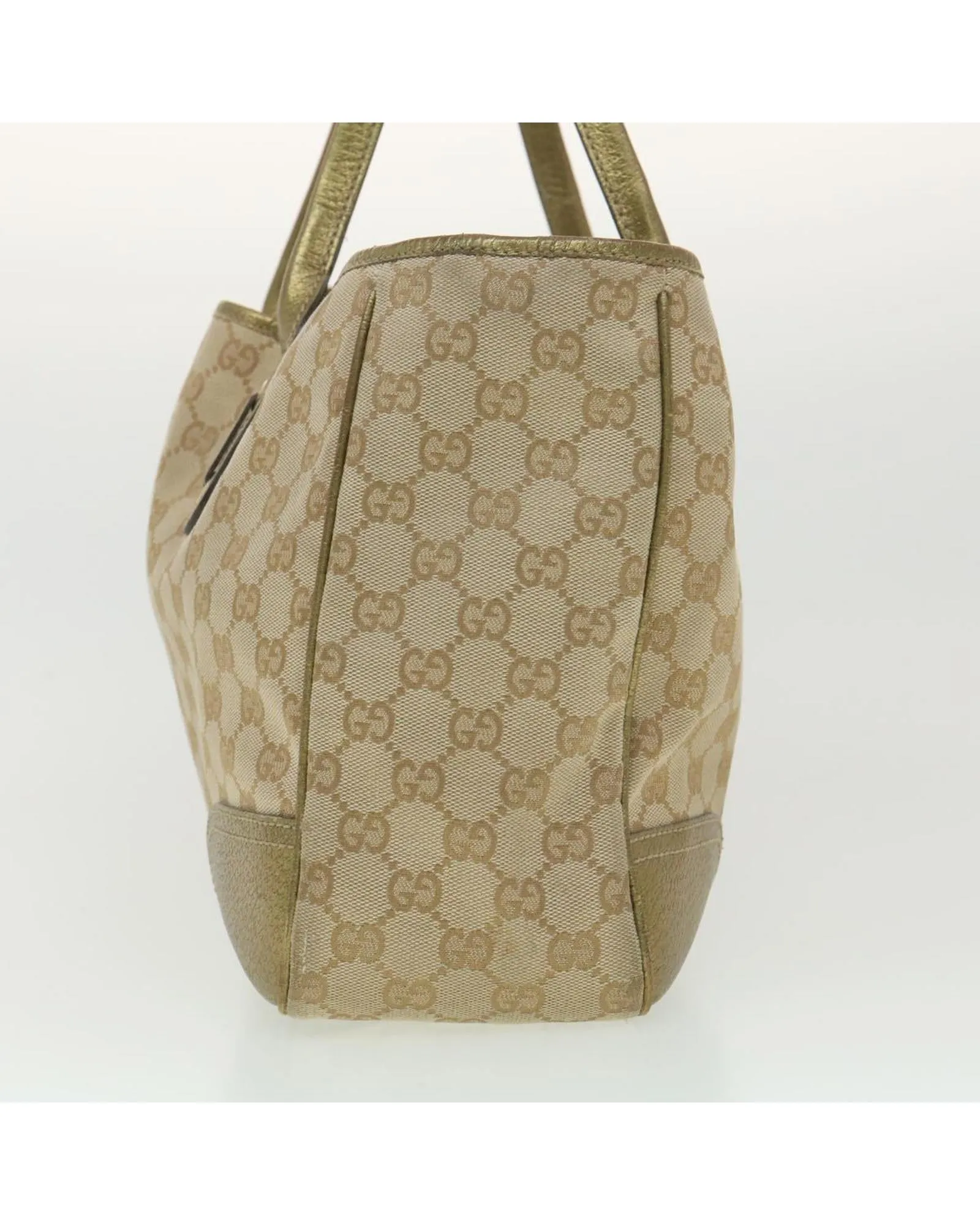 GG Canvas Shoulder Bag Beige Gold 163805 Auth 38395