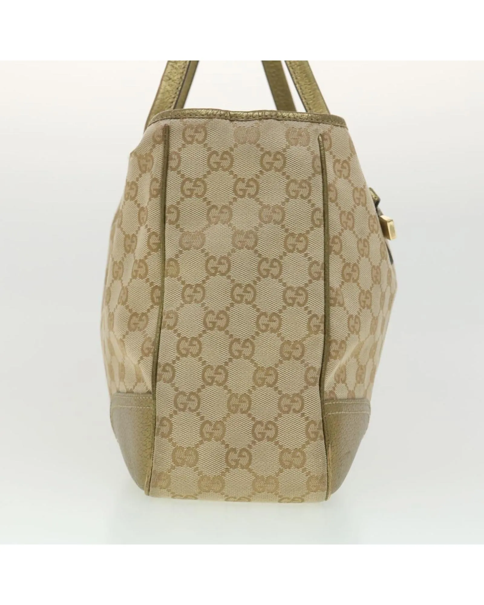 GG Canvas Shoulder Bag Beige Gold 163805 Auth 38395