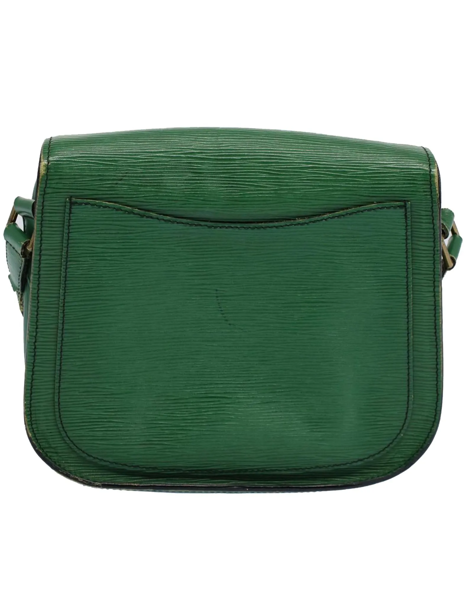 Green Epi Leather Shoulder Bag with Adjustable Strap