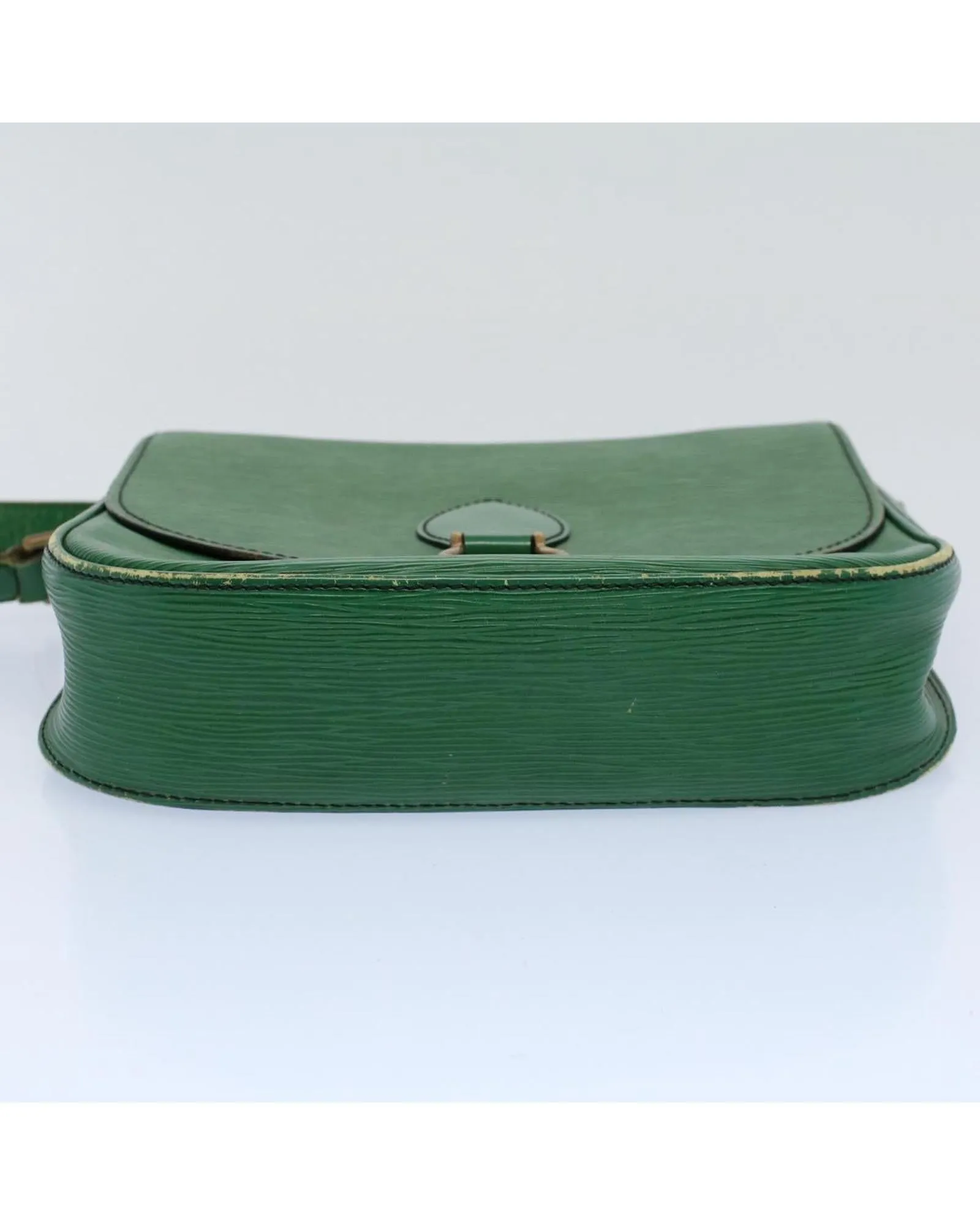 Green Epi Leather Shoulder Bag with Adjustable Strap