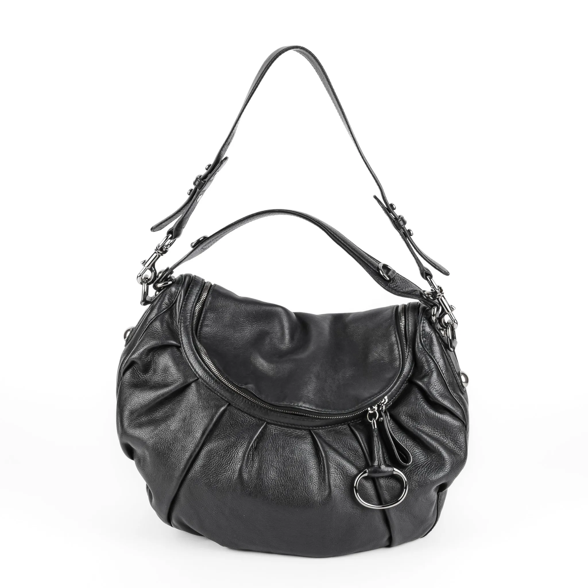 GUCCI Icon Britt Shoulder Bag - Black Leather