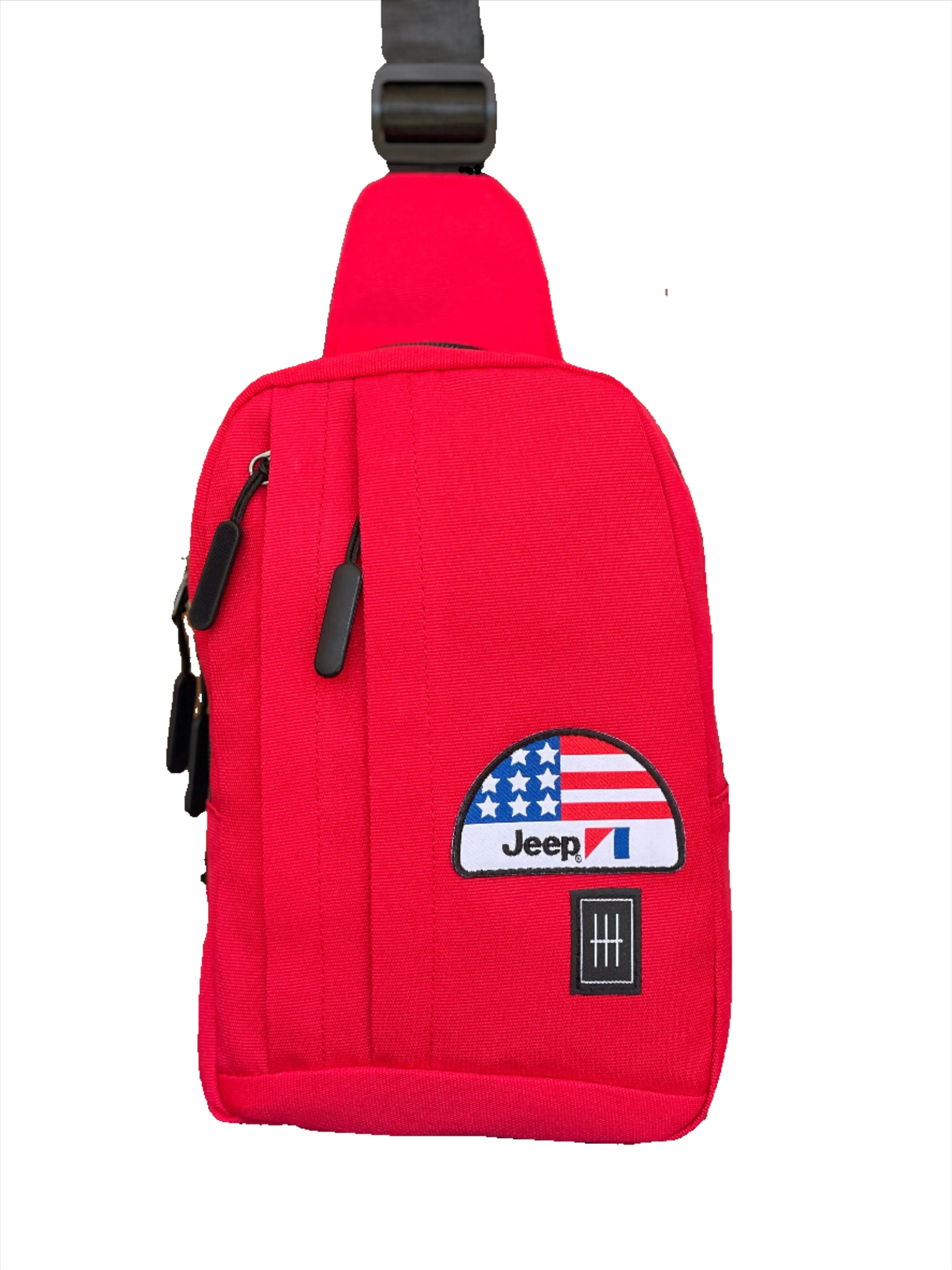 Jeep Patriotic Patch Red Canvas Sling Crossbody