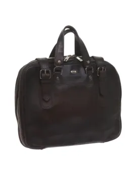 Leather Brown Business Bag with Accessories and Italian Craftsmanship