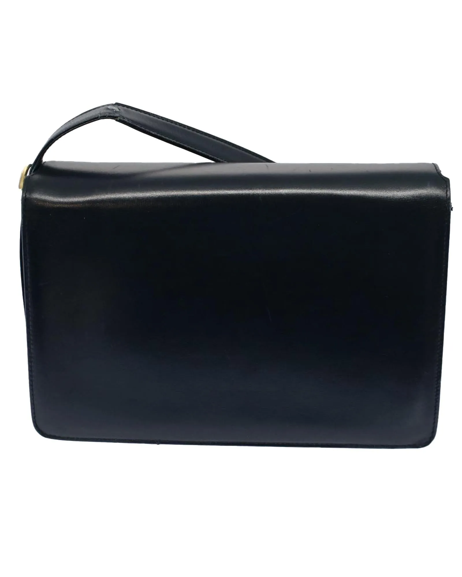 Leather Navy Shoulder Bag with Adjustable Strap