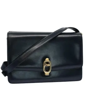 Leather Navy Shoulder Bag with Adjustable Strap