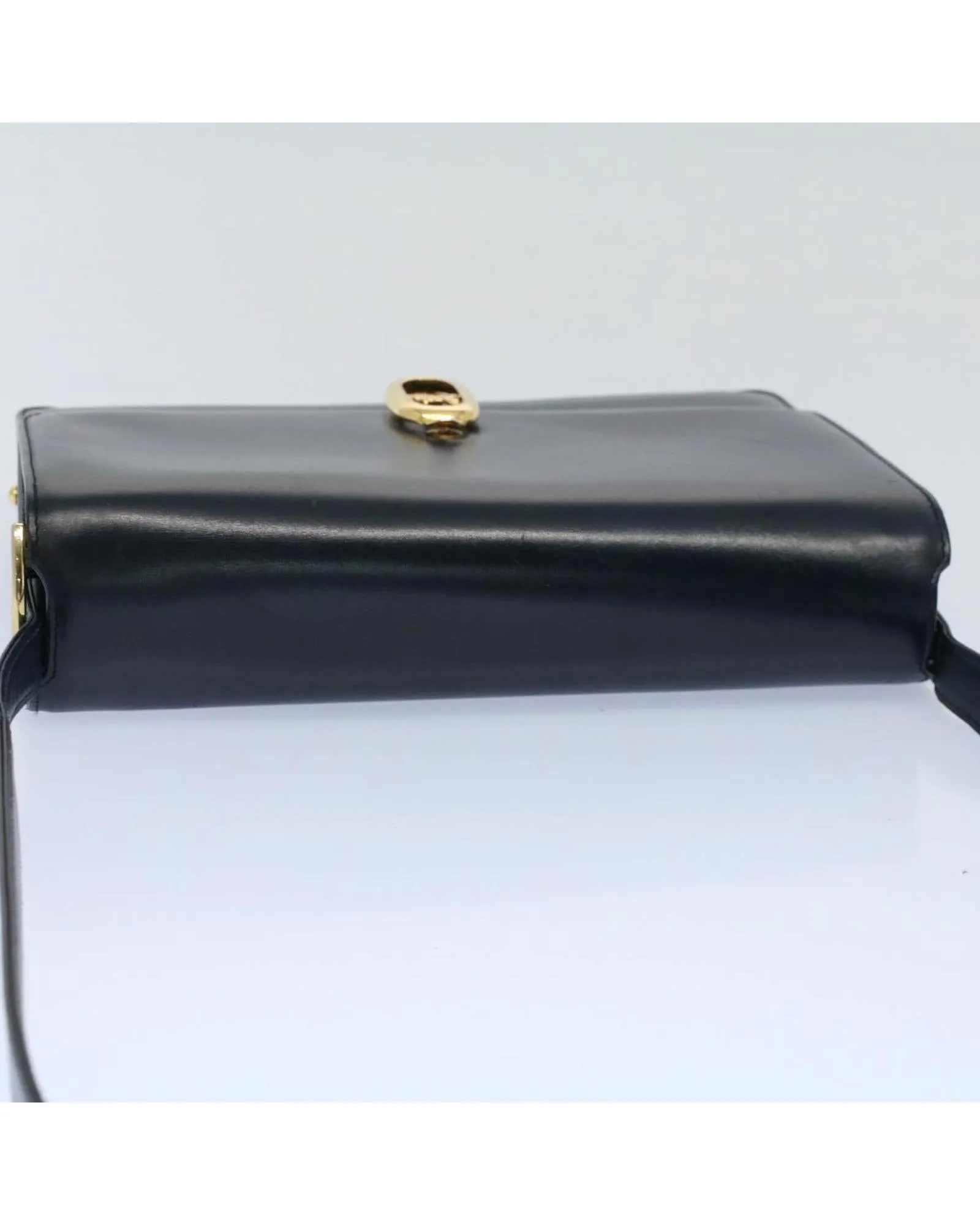 Leather Navy Shoulder Bag with Adjustable Strap