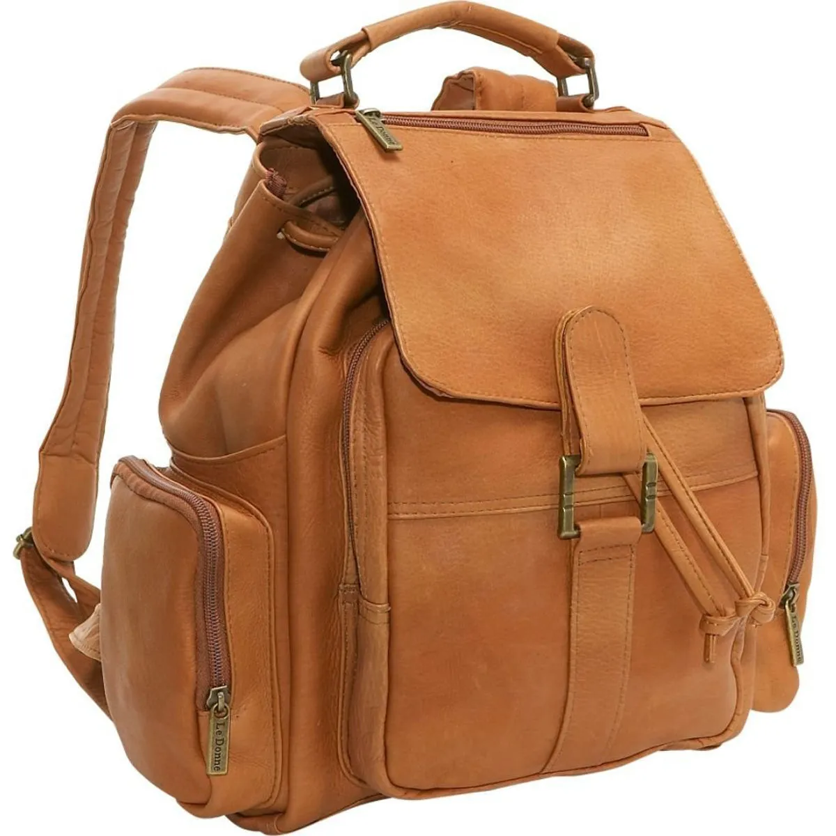 LeDonne Leather Classic Multi Pocket Backpack