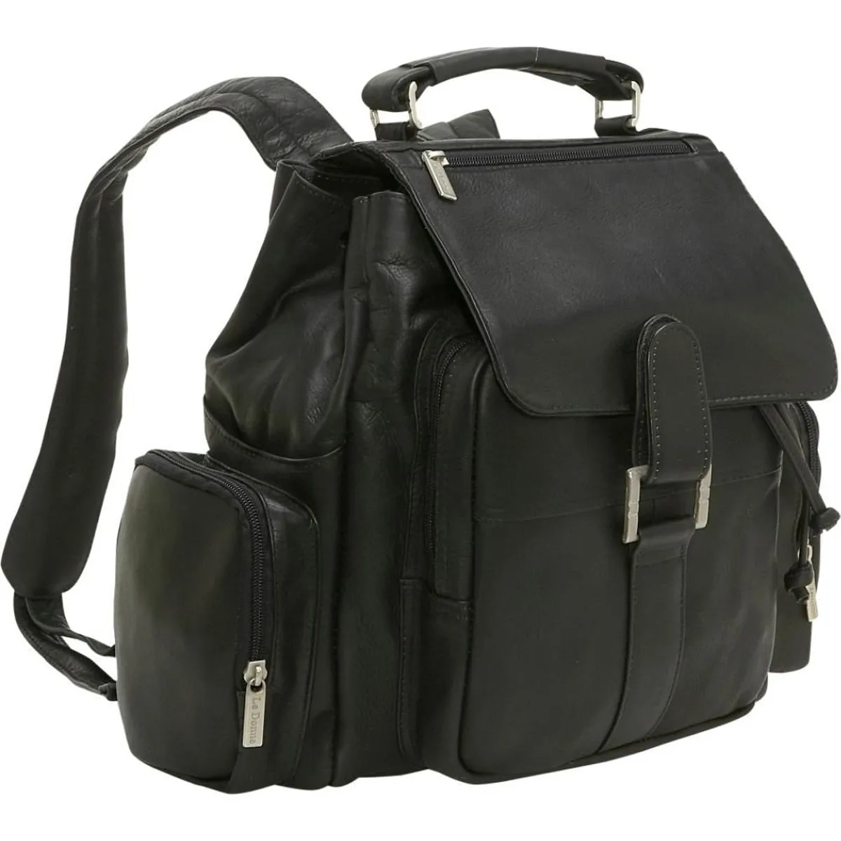 LeDonne Leather Classic Multi Pocket Backpack