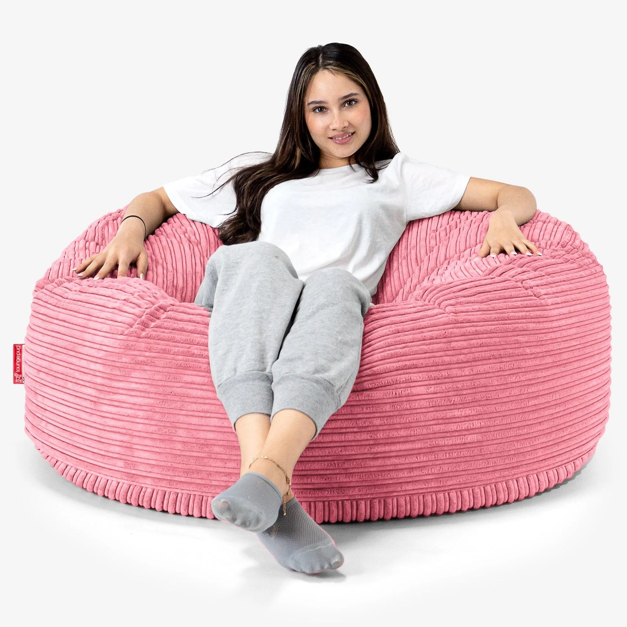 Mammoth Bean Bag Sofa - Cord Coral Pink