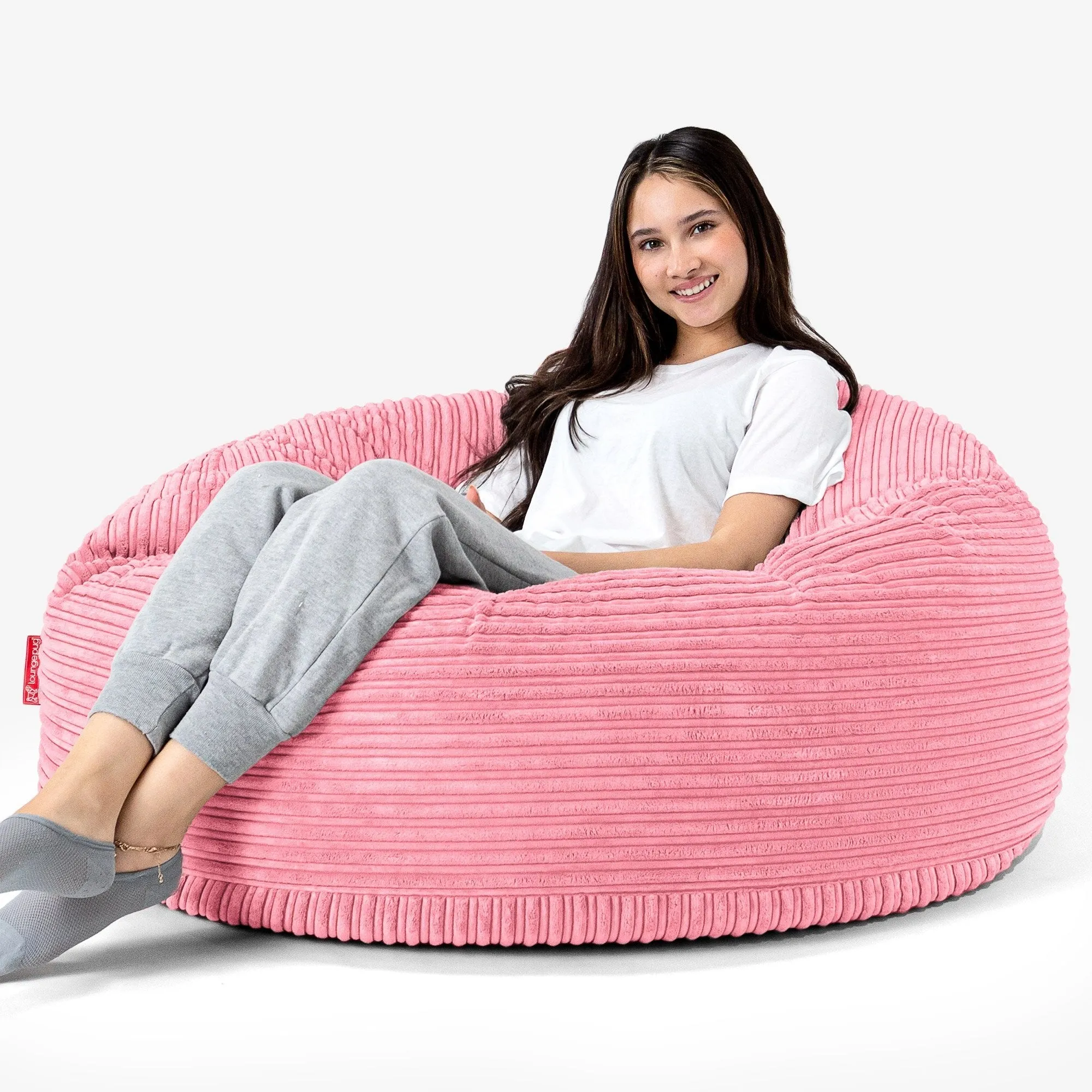 Mammoth Bean Bag Sofa - Cord Coral Pink