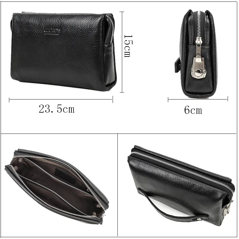 Men's Wallet Leather Purse Leather Hand Bag Clutch Bag Card Package Anti-theft Password lock Storage Bag For Gift