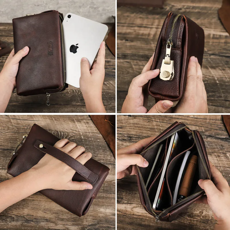 Men's Wallet Leather Purse Leather Hand Bag Clutch Bag Card Package Anti-theft Password lock Storage Bag For Gift