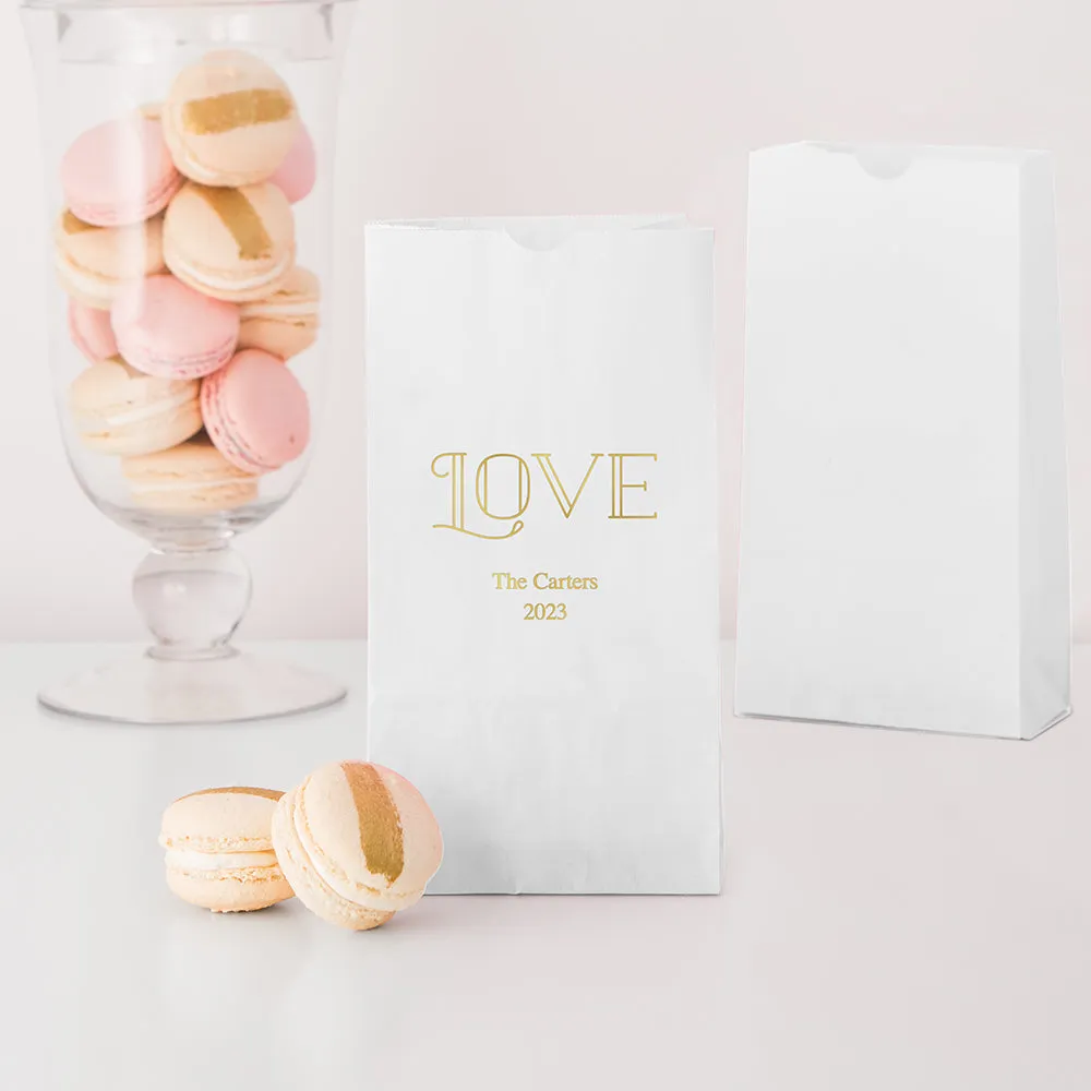 MERRY MIDNIGHT LOVE BLOCK BOTTOM GUSSET PAPER GOODIE BAGS