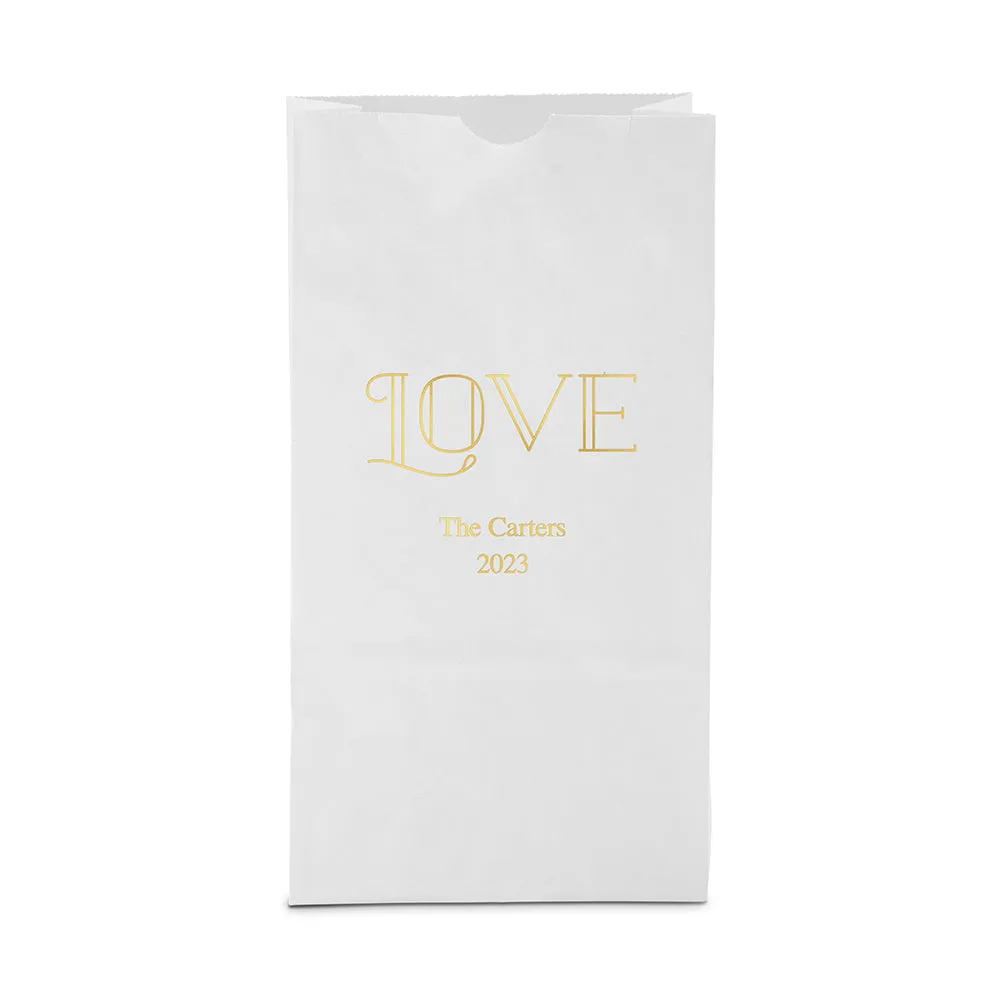 MERRY MIDNIGHT LOVE BLOCK BOTTOM GUSSET PAPER GOODIE BAGS