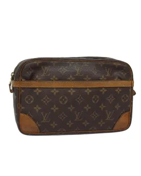 Monogram Canvas Clutch Bag with Classic Detailing