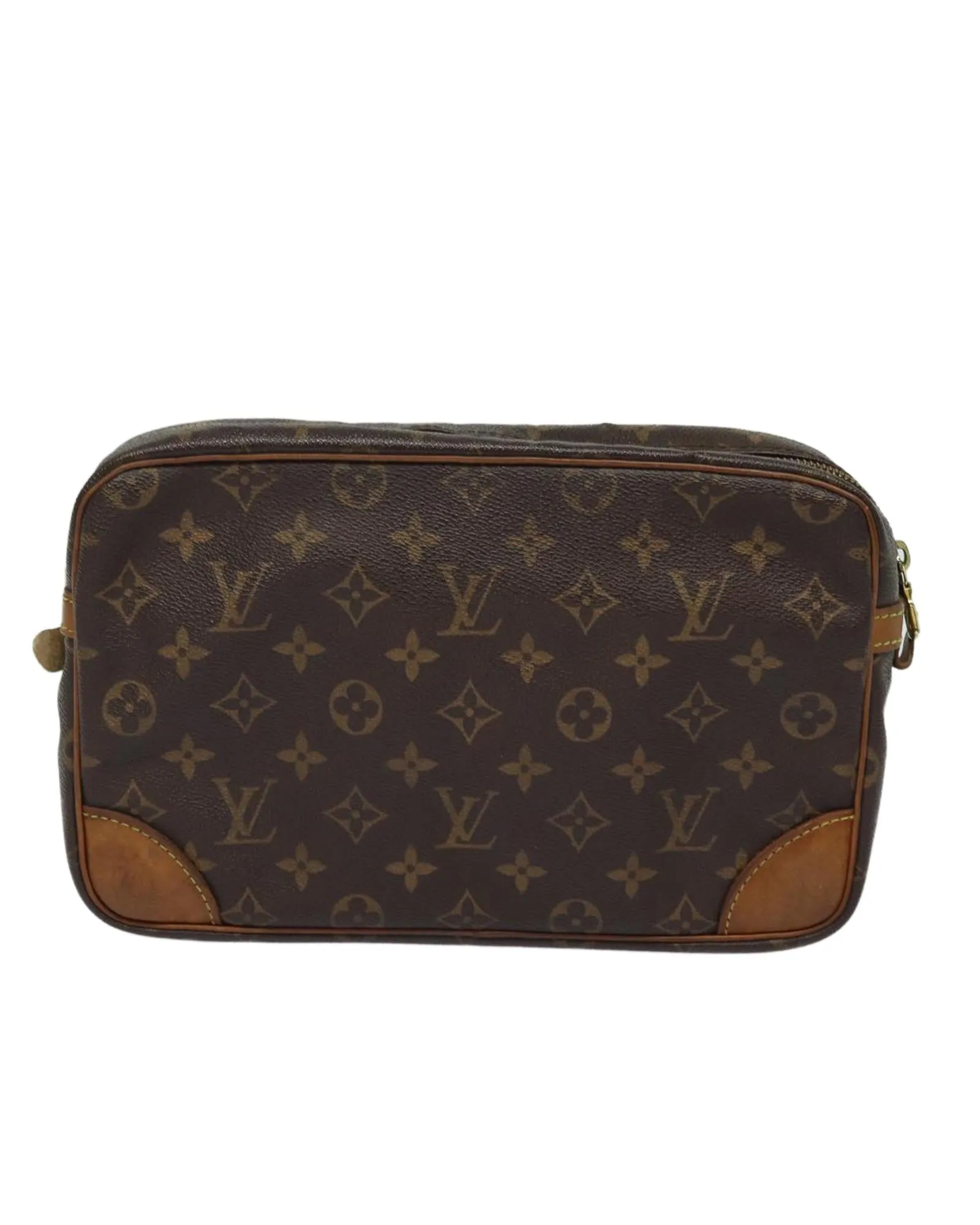 Monogram Canvas Clutch Bag with Classic Detailing