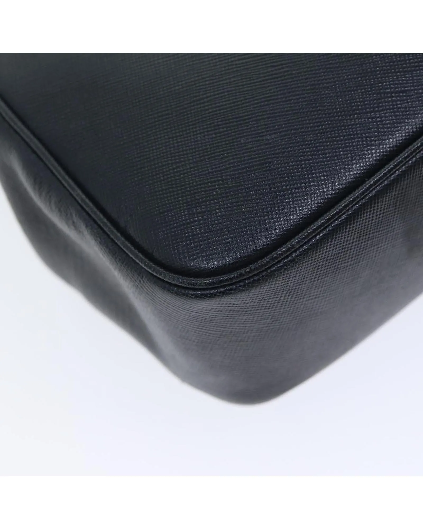 Navy Leather Shoulder Bag with 13.8 Drop