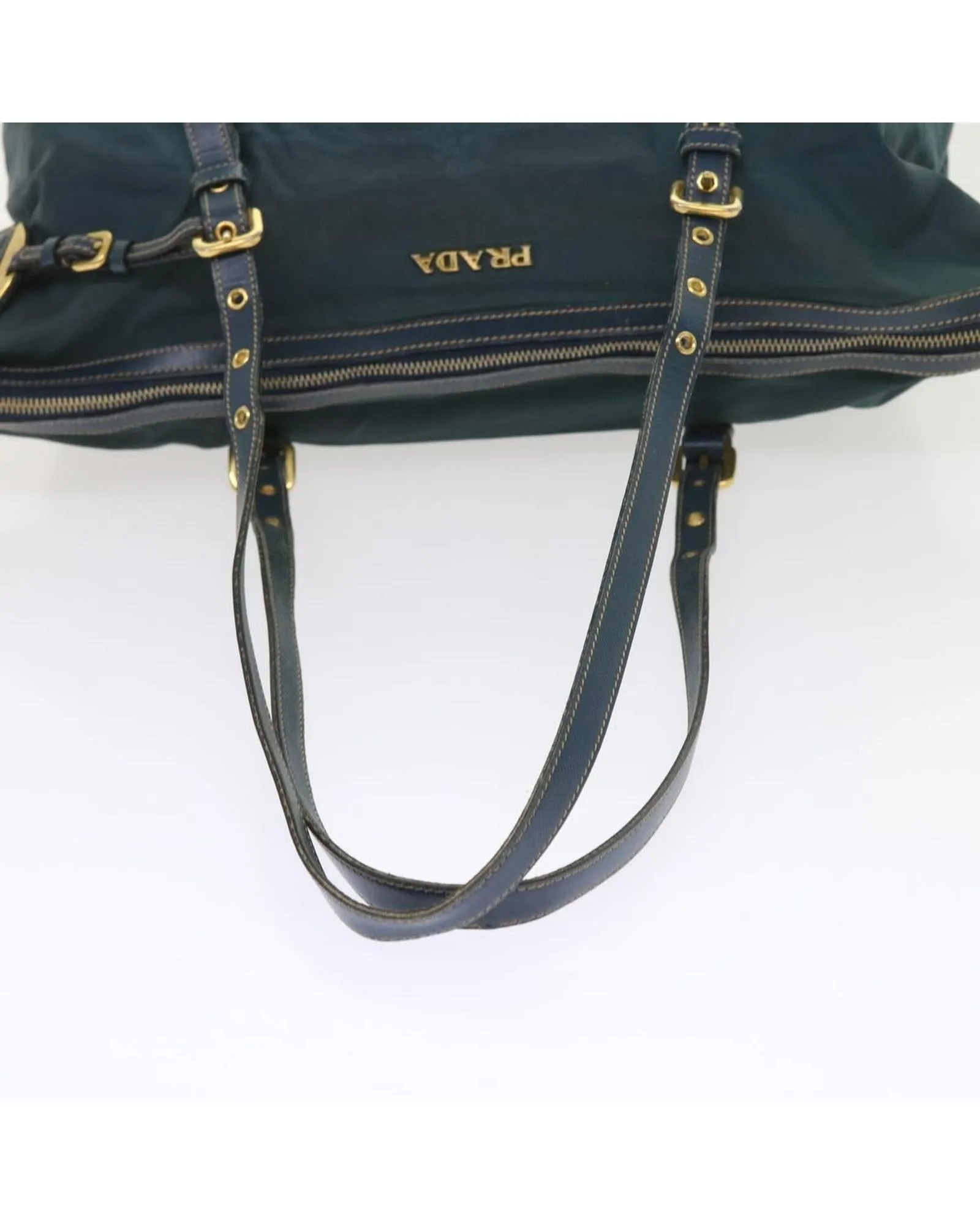 Navy Nylon Shoulder Bag with Shoulder Strap and Name Tag