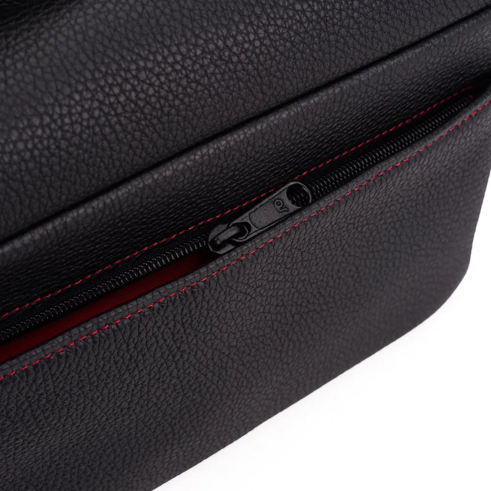 Oberwerth M Camera Bag, Edward, Black with Red Stitching