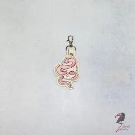 Pink Snake and Skull Keychain