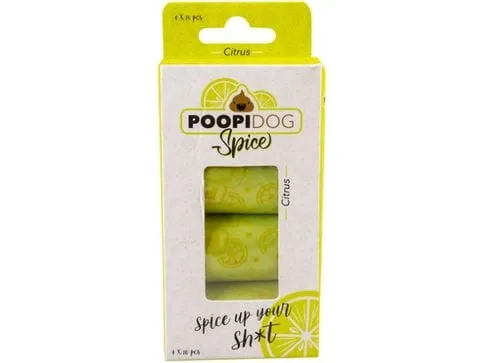 Poo bags Spice lime 4x15st - 32x19cm lime