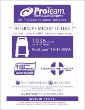 ProTeam® ProGuard 10 Intercept Micro Filter Bags - Pack of 3