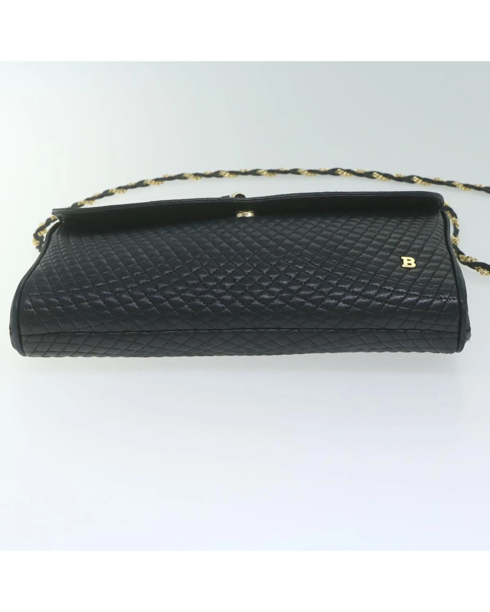 Quilted Navy Leather Shoulder Bag