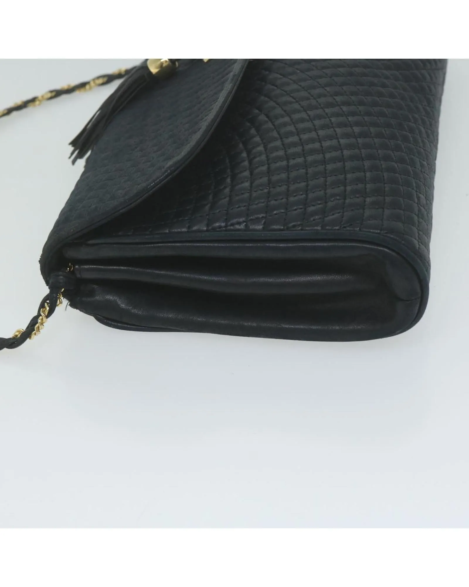 Quilted Navy Leather Shoulder Bag